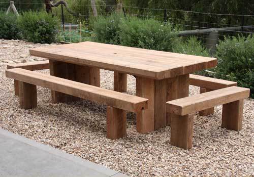 Outdoor Table Made From Redgum Sleepers